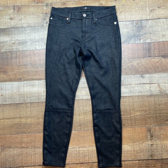 7 for All Mankind Black Shimmer Jeggings size 26 - Picture 1 of 5
